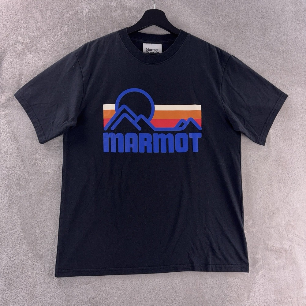 Marmot Coastal T Shirt Mens Size‎ Medium Black Graphic Outdoor Casual Logo